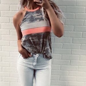 Neon Camo Colorblock Tank